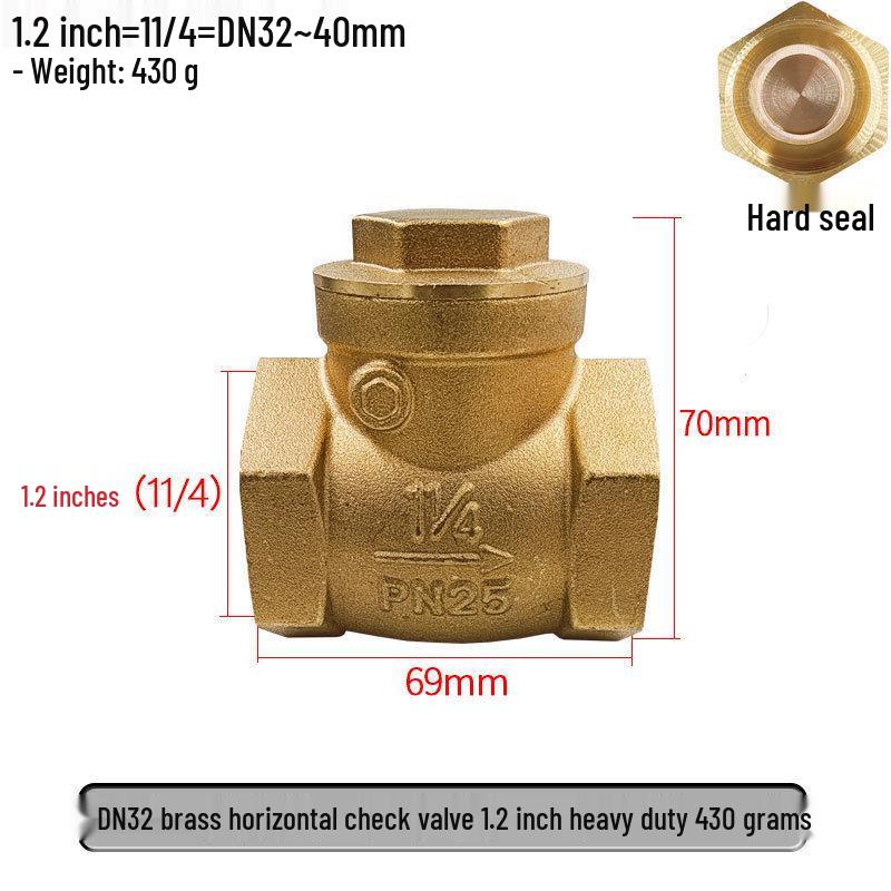 All-Copper Horizontal Check Valve for Water Pumps: 1/2", 3/4", 1" Sizes (DN15, 20, 25)