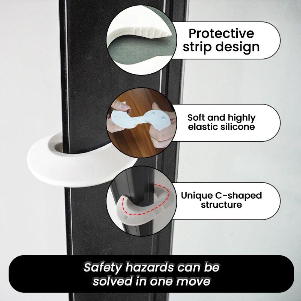 Silicone Child Safety Door Stopper C-shaped Design Finger Pinch Guard Door Block Set  Home