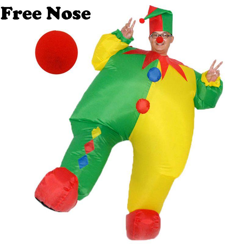 Vibrant Adult Inflatable Clown Cosplay Costume For Memorable Halloween Parties