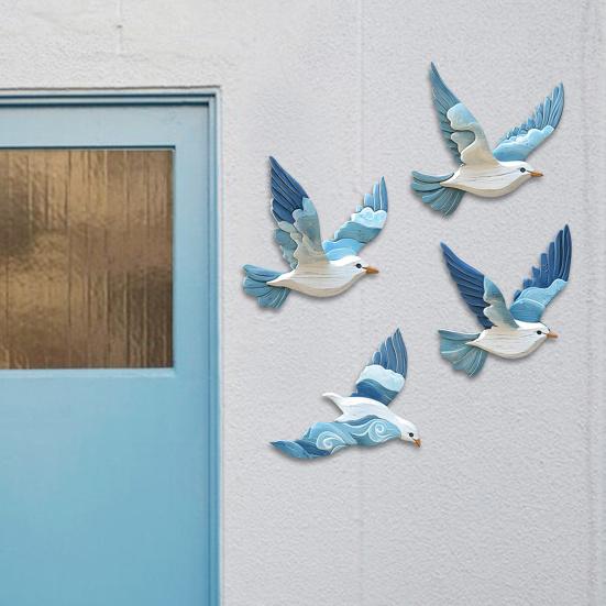 2D Wooden Wall Art Rustic Sunflower/Seagull/Turtle/Peace Bird Wall Decor Farmhouse Wooden Hanging Sign for Kitchen Porch Home Decor