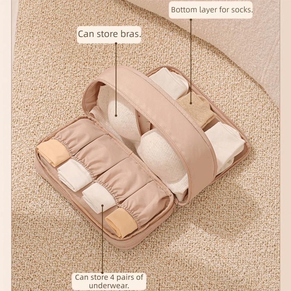 Multi-layer Bra Storage Bag Dustproof Thick Portable Socks Pouch Large Capacity Double-Sided Travel Underwear Organizer