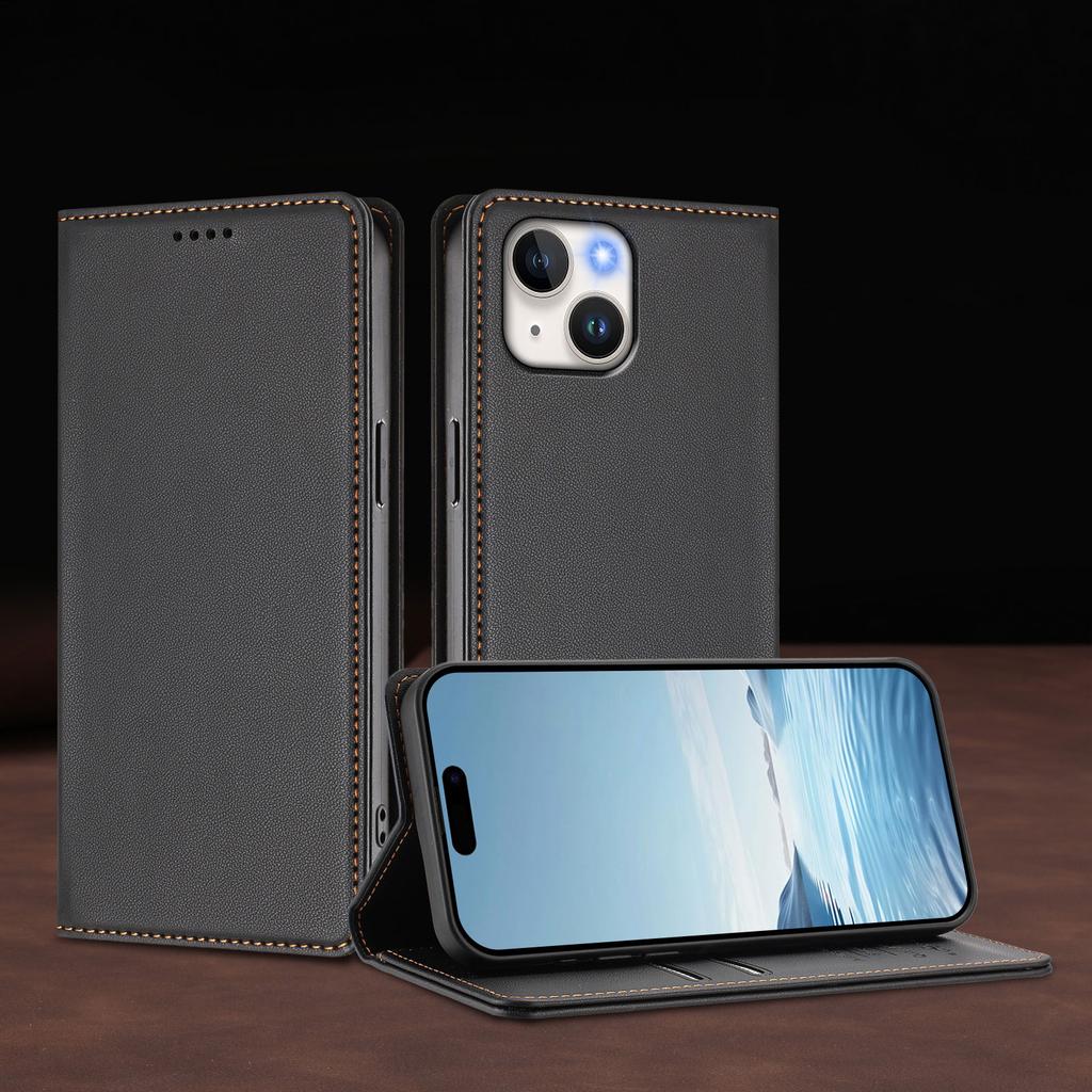 Magnetic Leather Wallet Flip Phone Case, Shockproof Kickstand Card Slot Cover for iPhone 15 14 13 Pro Max Pro Plus Cover