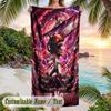 Chainsaw Man Beach Towel, Personalized Custom Name Text, Quick Dry Large Absorbent Towel For Beach Pool