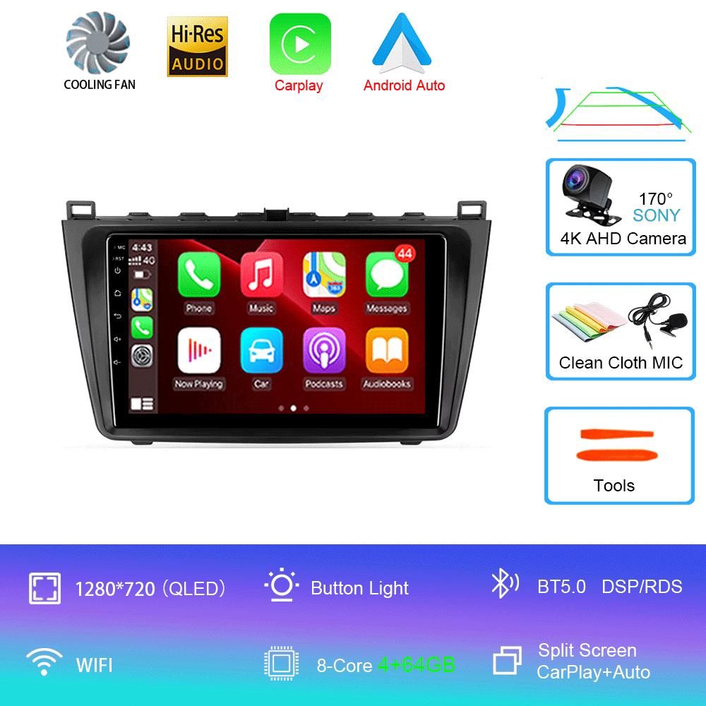Android14 Carplay Auto For Mazda 6 GH 2007 2008 2009 2010 2011 2012 Multimedia GPS Car Radio Video Player Stereo 2din Head Unit