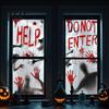 Clear Halloween Window Clings Blood Stickers, Patterns Waterproof And Scratch-Resistant Spooky Cling Stickers Decals, Removable for Home