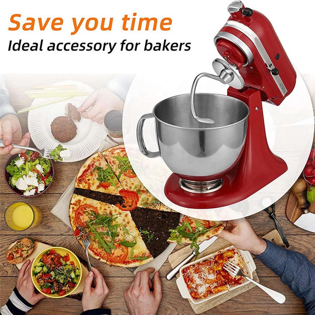 Gancio impastatore in acciaio inox per KitchenAid 4,5-5 quarti a testa reclinabile, pezzi di ricambio ganci per pane