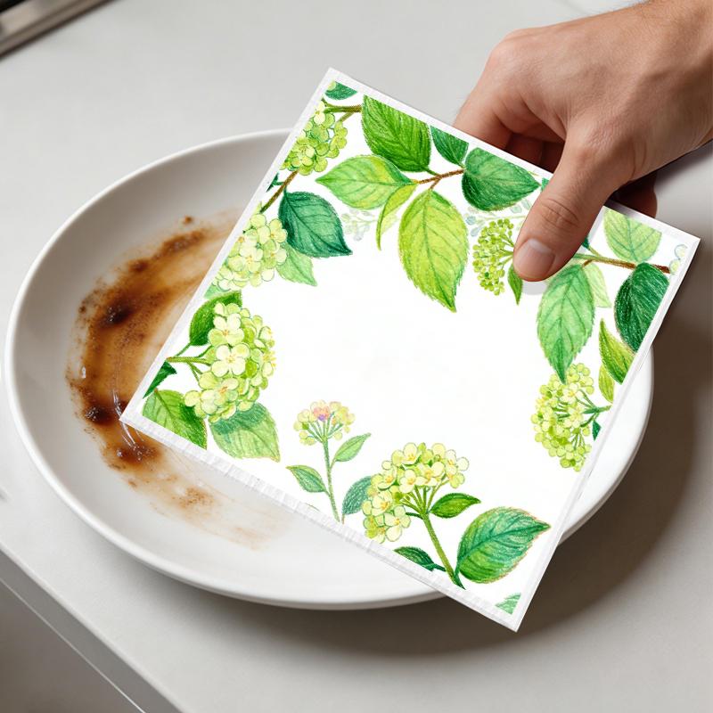 6PCS Cleaning Dishcloths Reusable Kitchen Dish Towels Fresh Watercolor Style Dishcloth Absorbent Lint Free Cloth Washable Duster Rags Tea Towels