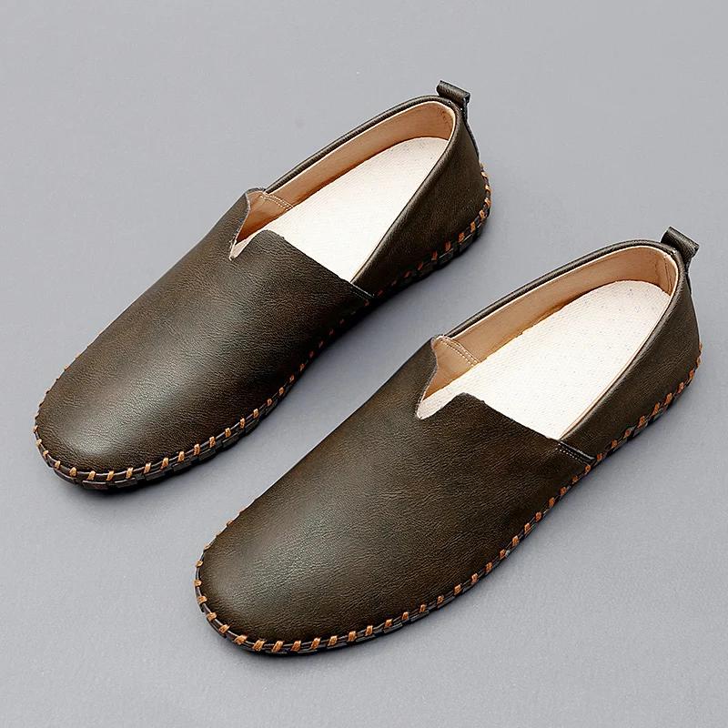 Fashion Outdoor Casual Shoes Handmade Moccasins Leather Loafers Men Driving Shoes Size 39-48 Summer Sandals for Man Zapatos Para Hombre