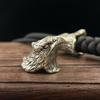 Premium Vintage Brass 3D Eagle Head Paracord Bead EDC Keychain Knife Pendant Decor for  Backpack Accessories
