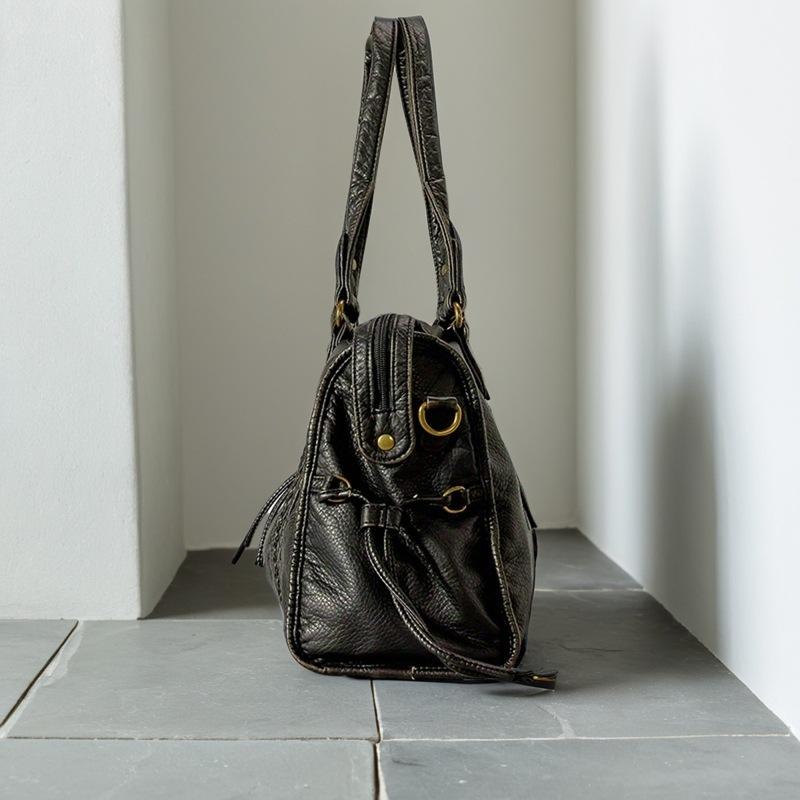 Vintage Punk Tragetasche Große Kapazität Weiches Leder Umhängetasche Unisex Schultertasche Tägliche Reise Handtasche Geschenke