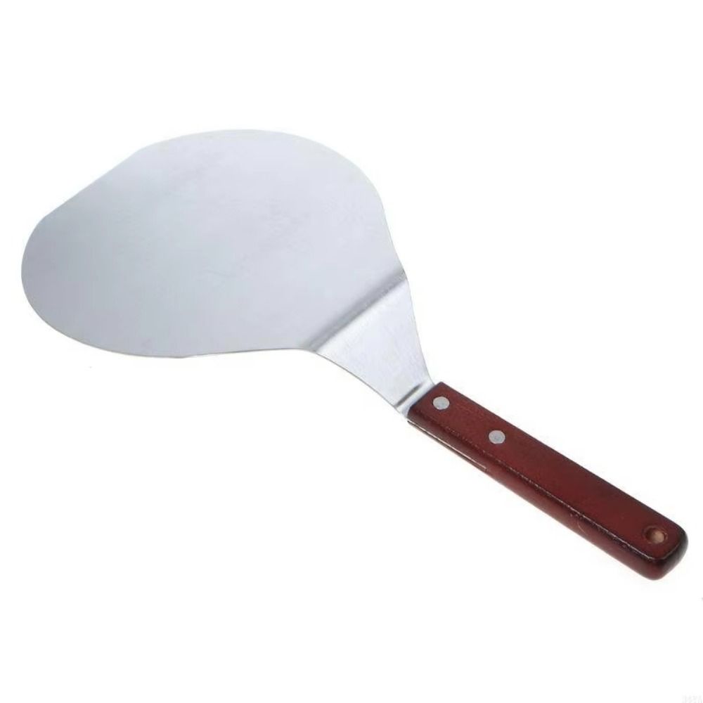 Food Grade Stainless Steel Pizza Paddle Wooden Handle Portable Pizza Peel Hanging Hole Sturdy Pizza Spatula Paddle Pastry Making