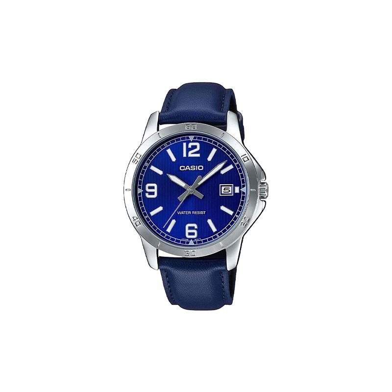 

Casio STANDARD Series Retro Sports Trend Business Quartz Movement Leather Strap Japanese and Korean Watch Men s Watch Blue Dial MTP-V004L-2BUDF синий