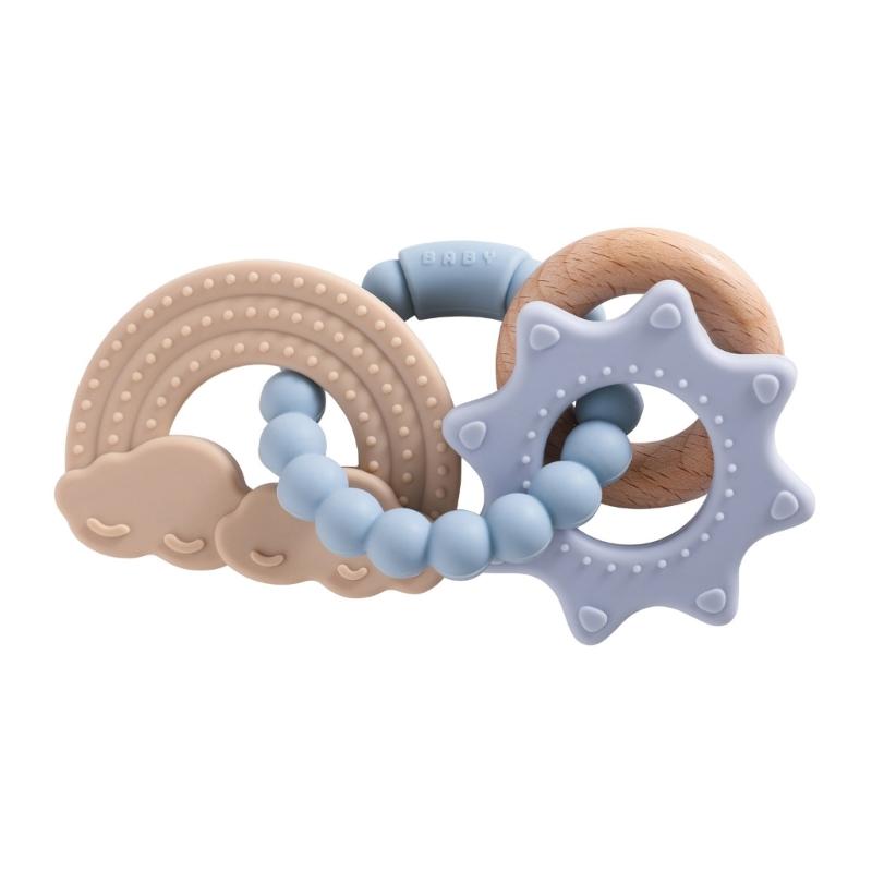 

Infant Teething Relief Teether Silicone Soothing Bracelet Lovely Grasp Toy for Baby Over 3 Months Easy to Clean світло-синій колір