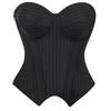 Corsetto a Corpetto Corto a Righe da Donna con Ferretti e Push-Up Modellante