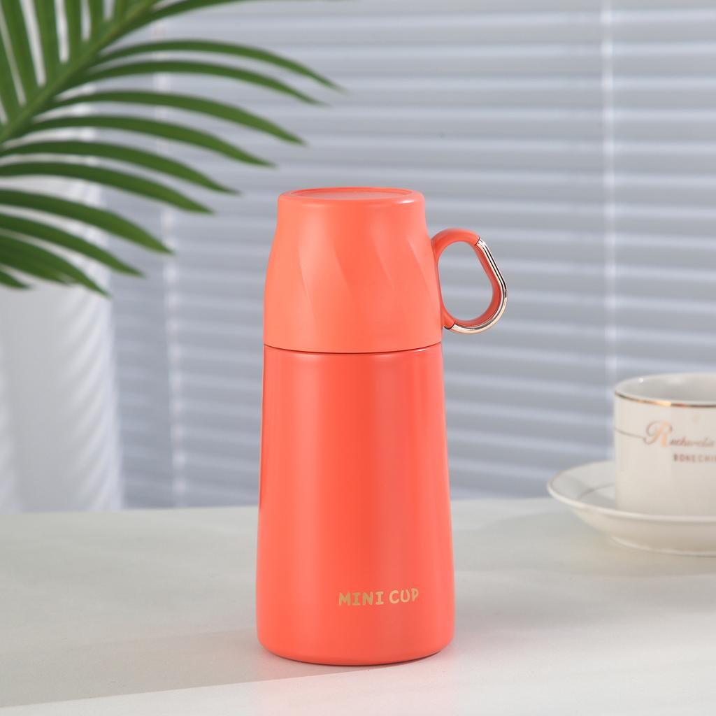 Insulated Stainless Steel Water Bottle Portable Vacuum Flask Thermal Sports Mug with Lid for Outdoor Travel Camping Mini Cup