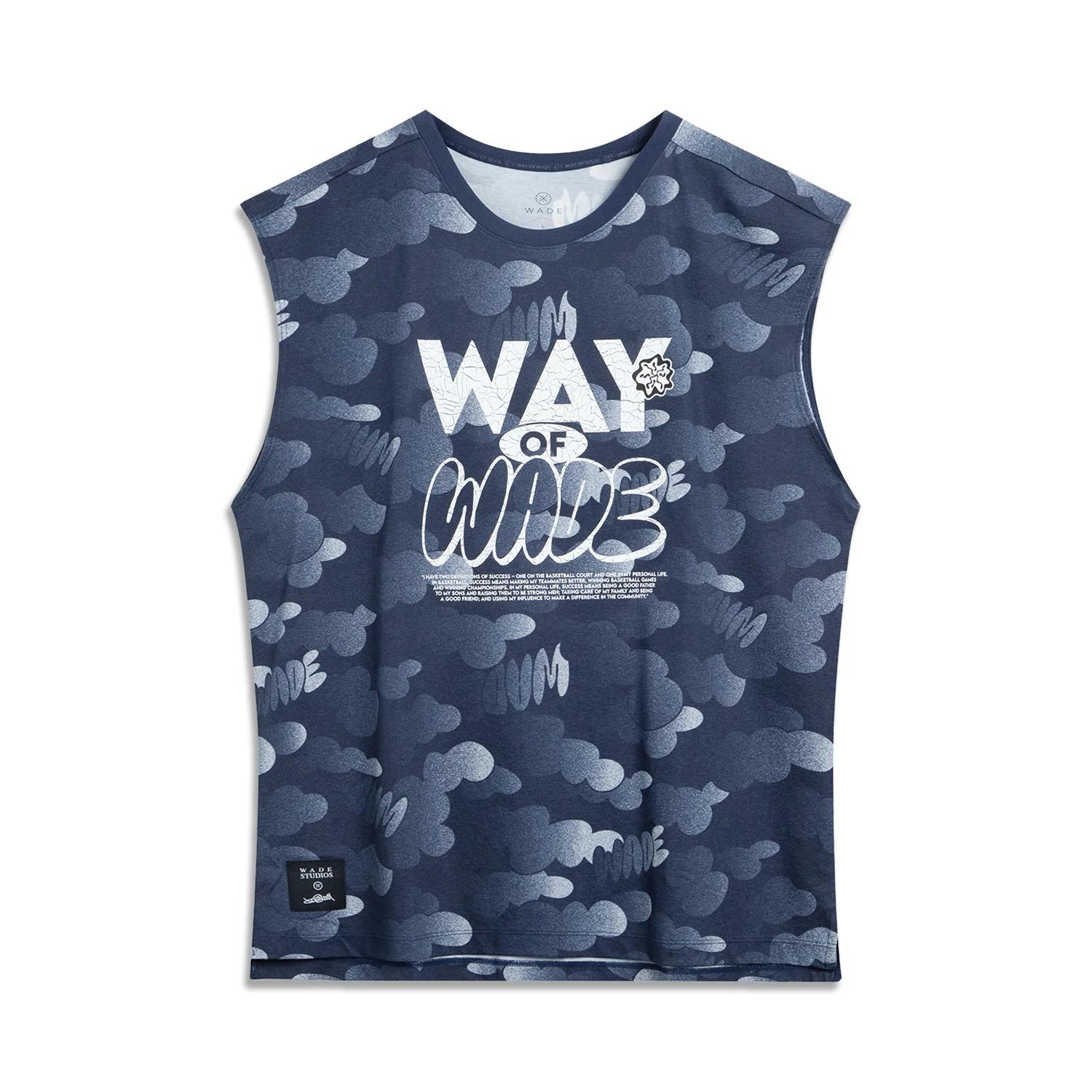 

Li Ning X Коллаборация с художником Серия Wade Футболка без рукавов с принтом по всей поверхности и надписью Мужские топы AVSV171-3 M