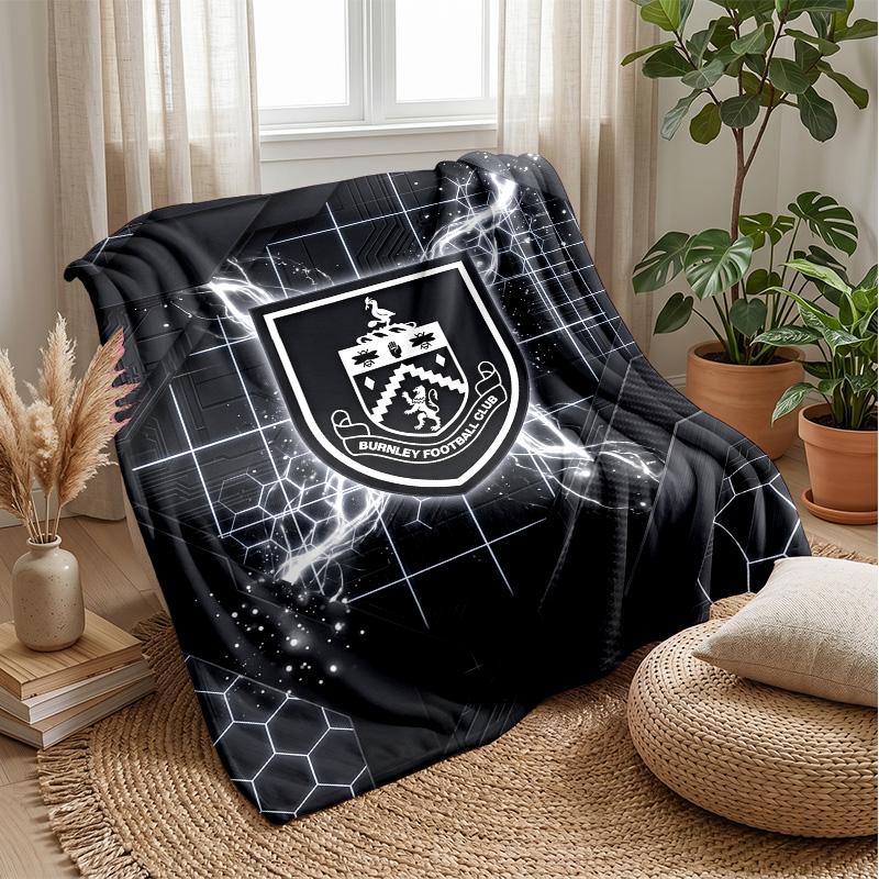Coperta in Flanella con Stampa Calcio Burnley, Coperta Morbida Calda Leggera per Divano Letto Campeggio