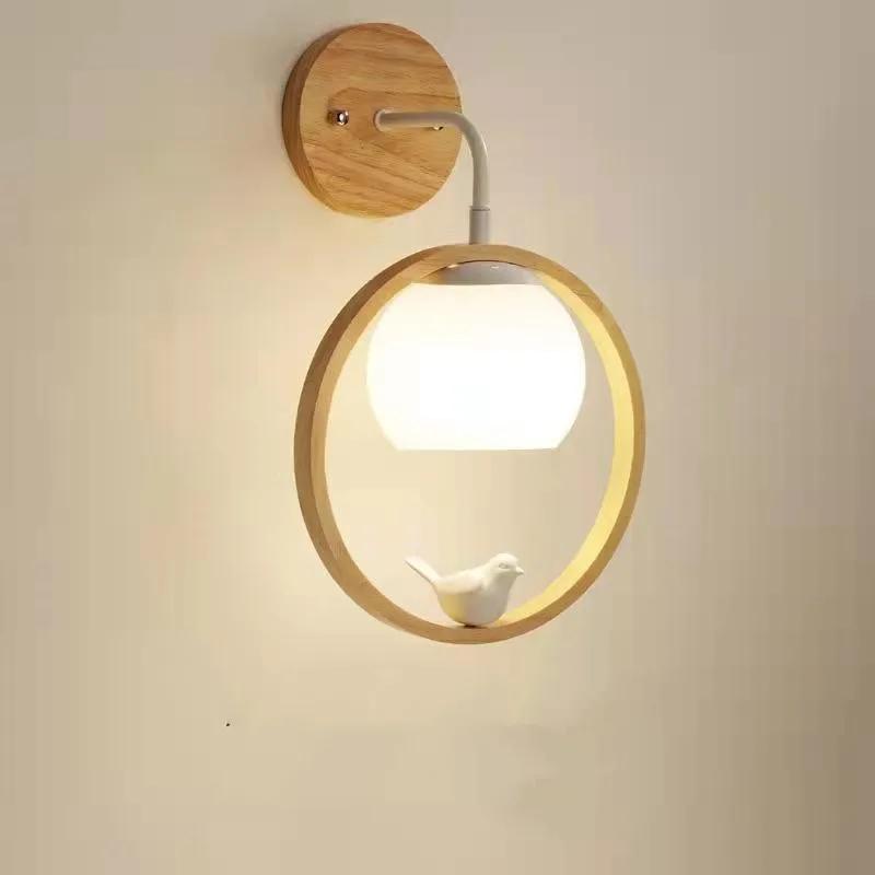 

Подвесной светильник в японском стиле из дерева для спальни, прикроватной тумбочки, кухонного бара, подвесной светильник из смолы с птичьим декором, лампа для лестницы, крыльца, Прямая поставка tricolor adjustable