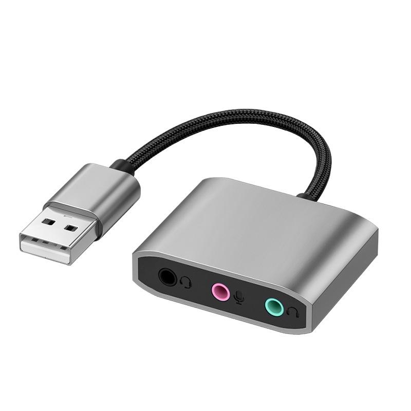 USB To 3.5mm Audio Converter for Live Streaming - External Driver-Free Sound Card