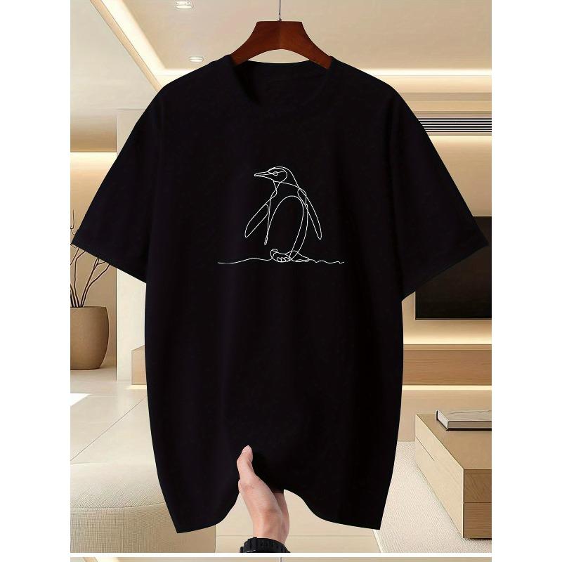 European Size Comfortable And Stylish Trendy "Personalized Creative" Pattern Print Round Neck T-Shirt, New Men'S Casual Daily Style T-Shirt