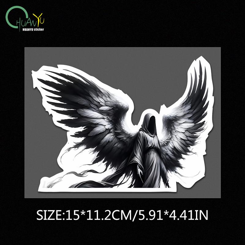 

Темный Демон Ангел крутая наклейка наклейка для защиты от царапин наклейка для украшения кузова электромобиля водонепроницаемая ПВХ наклейка 15x14.1cm