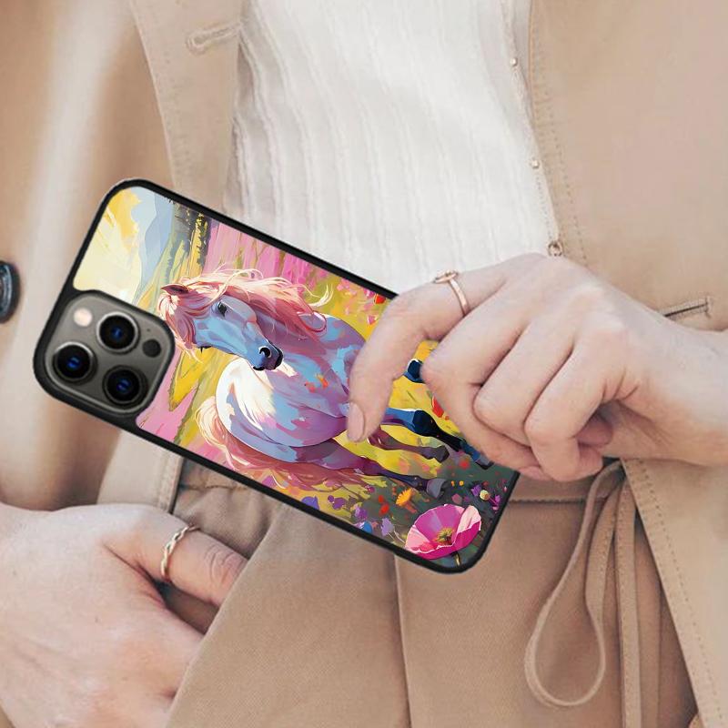 Horse portrait abstract colorful painting Magnetic Phone Case For APPLE iPhone 17 Air 16 14 13 12 Pro Max 15 Plus MagSafe Cover