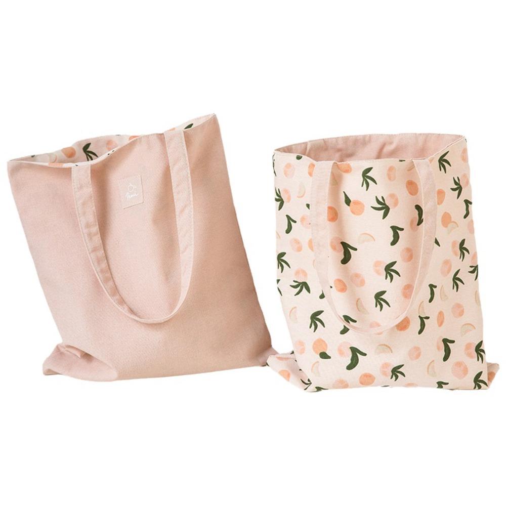 

Легкие двусторонние сумки Экологичные хлопково-льняные сумки-тоут Портативные сумки из парусины Для повседневного использования розовый