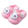 Non-slip soft-soled cute cartoon kitten children's slippers, summer closed-toe baby clogs, girls' outdoor sandals