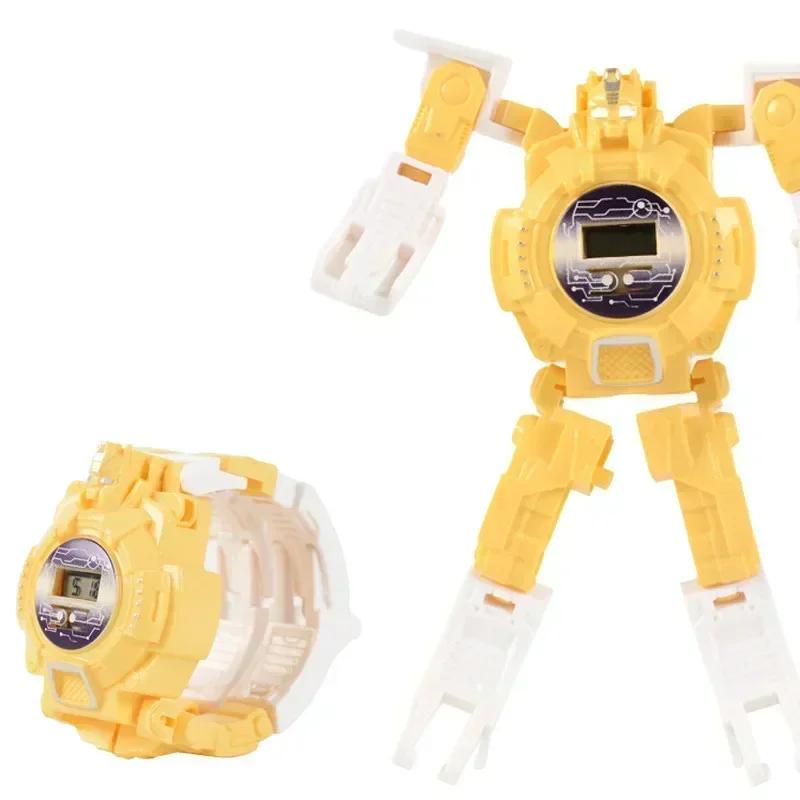 Cartoon Electronic Deformation Children Watch Children Creative Manual Transformation Robot Toys Perfect for Children's Birthday