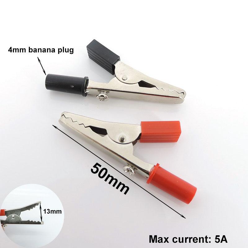50A 30A Alligator Crocodile Clip Insulated Handle Battery Test Clamp Lead Cable Probe Connector Socket 4mm Banana Plug Electirc