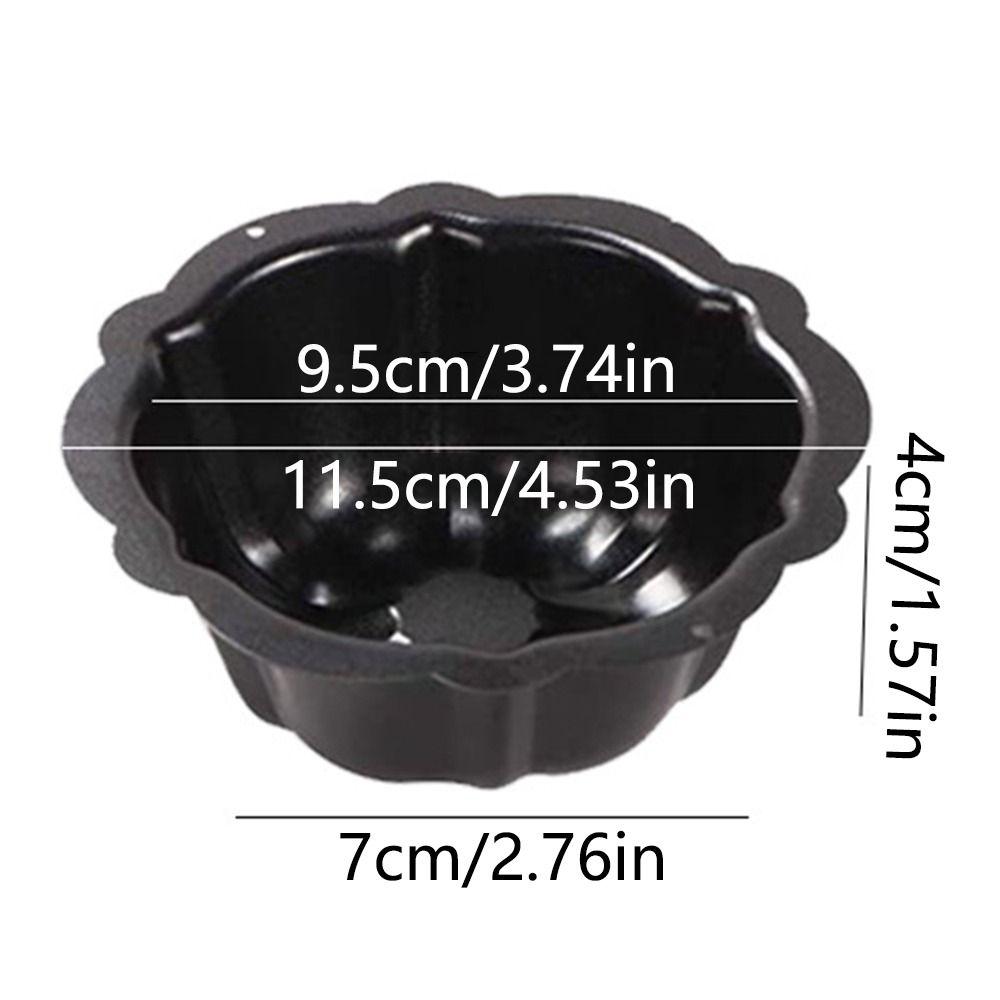 4 Pcs Carbon Steel Fluted Cake Mold Nonstick Muffin Cups Round Mini Cake Pan  Brownie