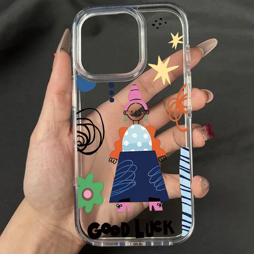 Acrylic Phone Case for iPhone 11 12 13 14 Pro 12 14 16 Pro Max for Samsung A16 A36 A56 S24 FE High-quality Painted Anti-fall Mobile Phone Case