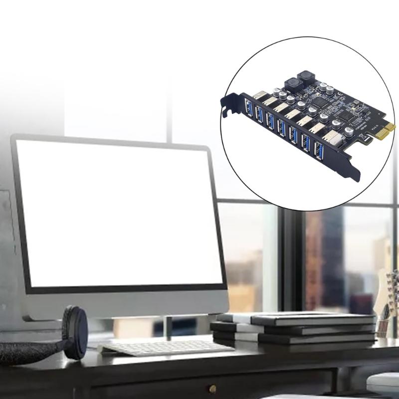 USB3.2 GEN1 5Gbps Adapter Card 7-port Expansion Card RENESAS Control D720201+720210 5Gbps PCIE X1
