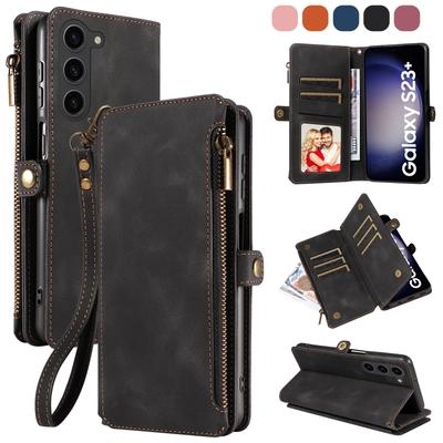 Schutzhüllen für S24 Plus-, S23 FE-, S22 Ultra- und S21-Telefone mit Reißverschluss-Leder-, Brieftaschen-, Flip- und Business-Designoptionen.