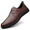 Male Casual Quality Genuine Leather Elegants Luxury Wedding Business  Lace Up Oxfords Shoes Men's Soft Sole Loafers Shoes Spring