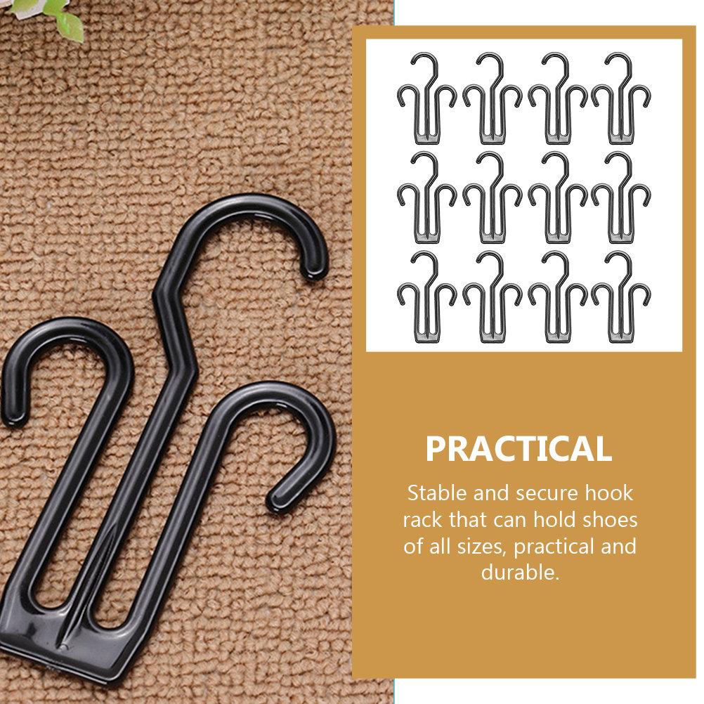 12Pcs Double Hook Shoe Drying Racks Plastic Shoes Hangers Sturdy Organizer for Slippers Sandals Shoe Drying Hook
