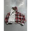 Winter Casual Plaid Hoodie Women's Warm Zip Up Double Sided Sweatshirt Fashion Trendy Loose Hooded