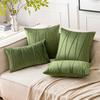 Modern Minimalist Velvet Throw Pillow Cover with Wavy Line Design, Solid Color for Sofa Couch Decorative Cushion Case 18x18 Inches Single