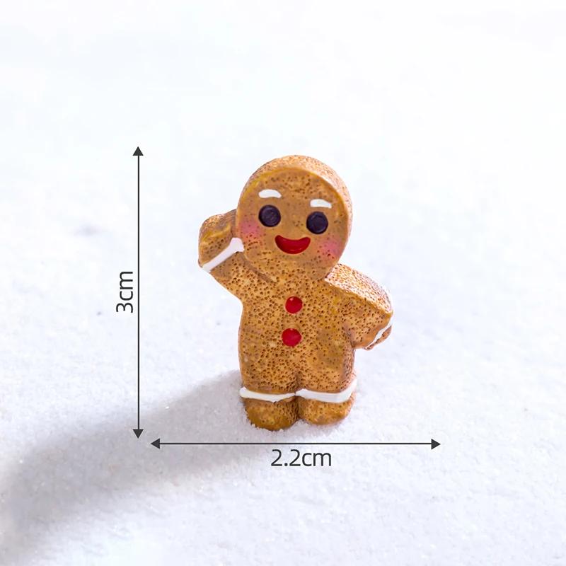 New Mini Christmas Ornament Gingerbread Man Snowman Micro Landscape Dollhouse Model DIY Dollhouse Christmas Decorations