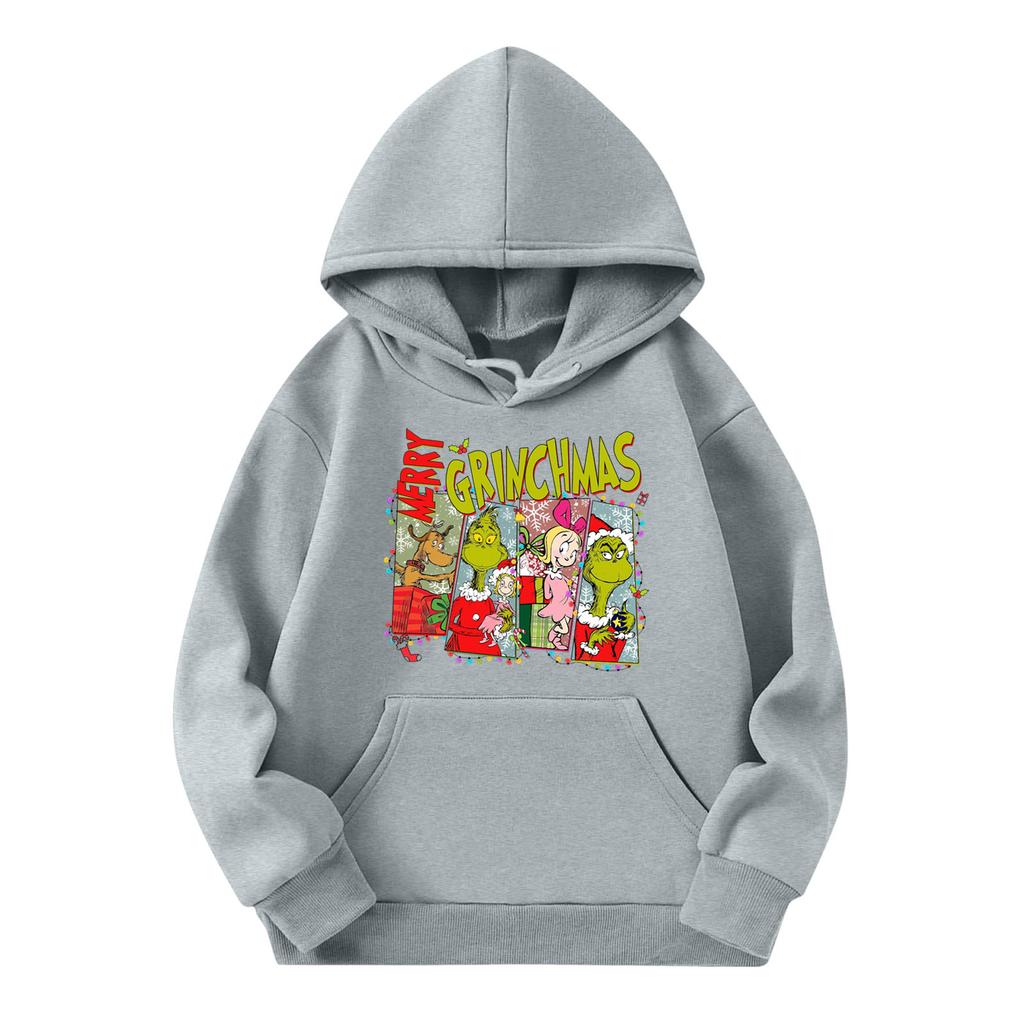 Child Fashion Lightweight Long Sleeve Pullover With Pockets  Print Hoodie