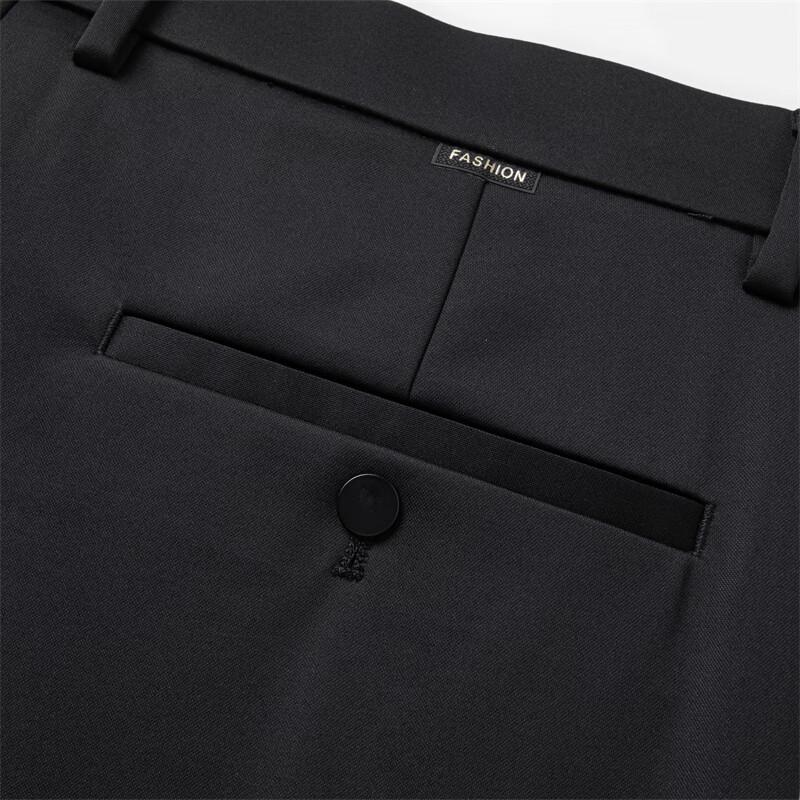 JOW Pánské merino vlněné business casual kalhoty s rovnými nohavicemi