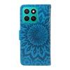 For Honor X8c 4G Phone Case Sunflower Imprinted Leather Wallet Stand Cover with Strap