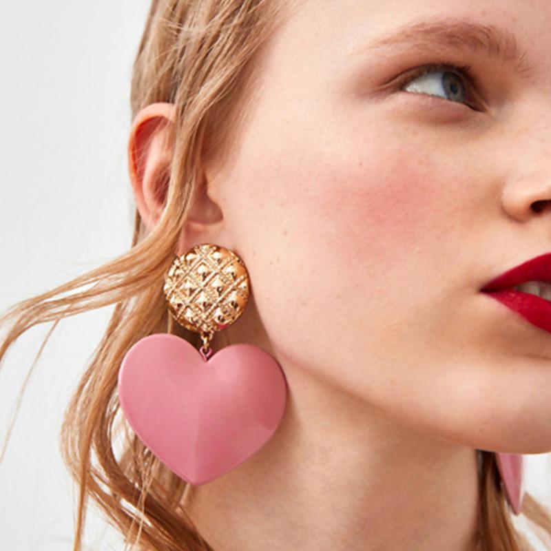 Trendy Alloy Candy Heart Earrings For Women Autumn 2021 Fashionable Jewelry