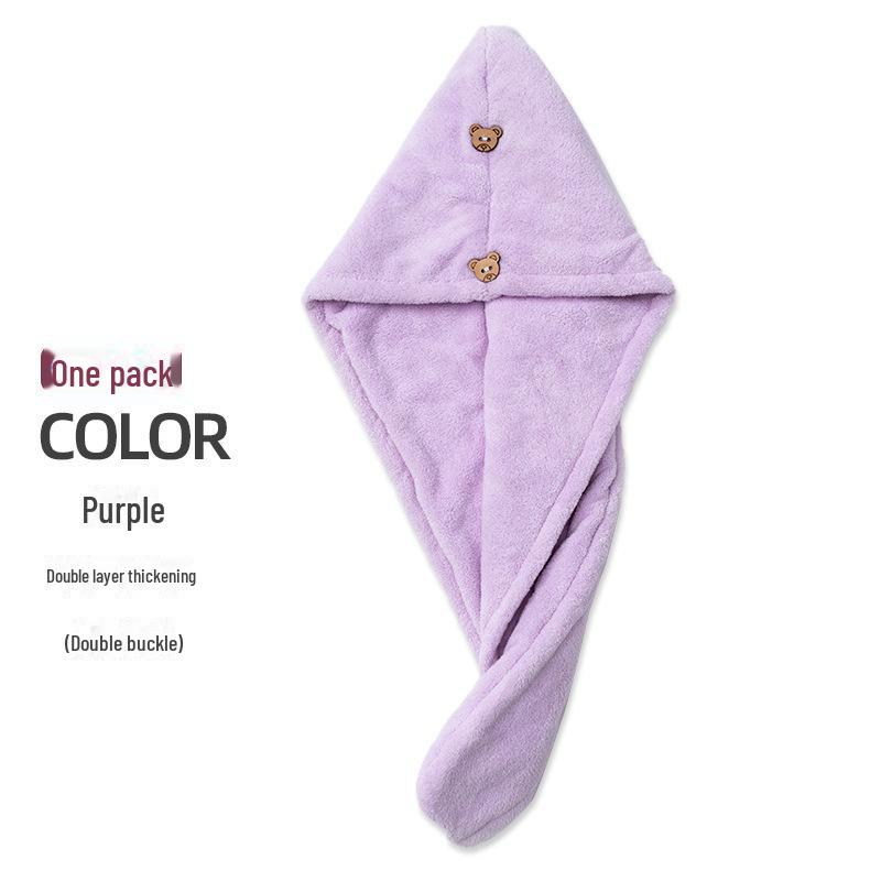 Women's Double-Layer Quick-Dry Hair Towel - Absorbent, Thickened Cap for Long Hair with Headband.