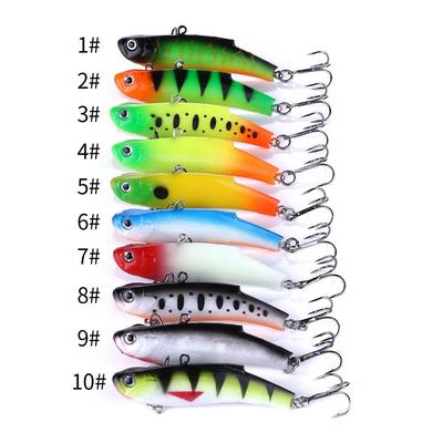 7CM 17G Winter Fishing Lure VIB Ice Fishing Lure Soft Inking Fishing Lure