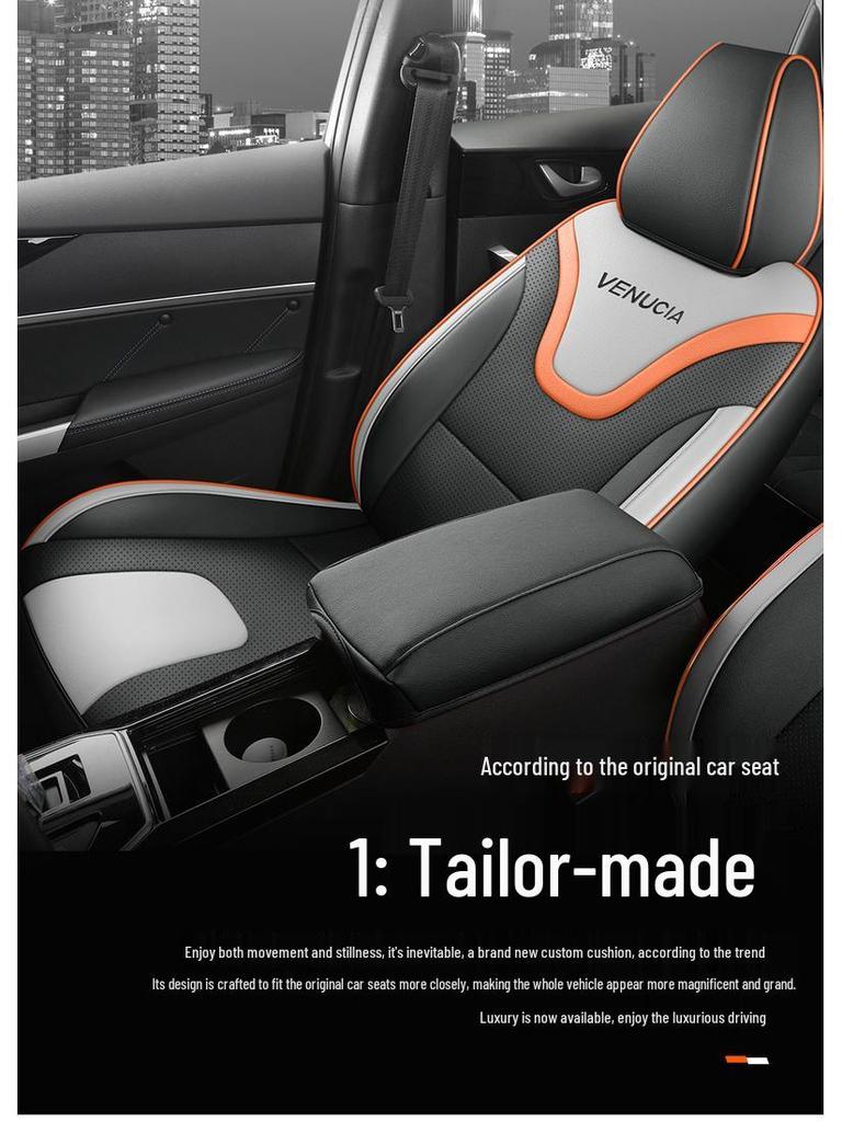 Venucia D60 Leather Car Seat Cover - Universal, All-Season, Full Cushion