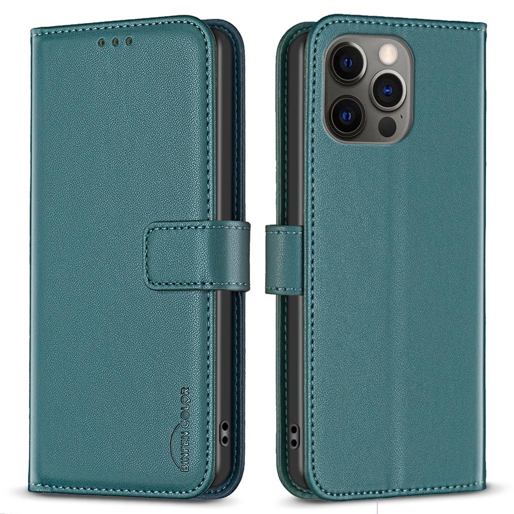 BINFEN COLOR BF17 Brieftasche Hülle für iPhone 12/12 Pro 6,1 Zoll, PU Leder Ständer Folio Handyhülle