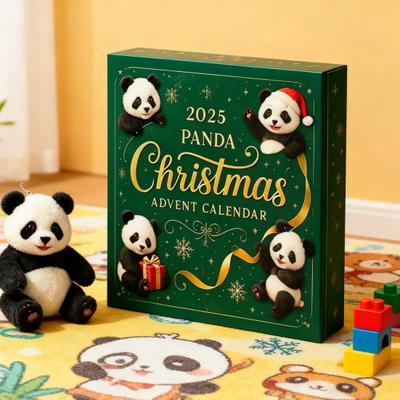 Panda Vianočný adventný kalendár 2025 24-dňová odpočítavacia krabička Unikátne figúrky pandy Slávnostná dekorácia na stromček a pre milovníkov zvierat