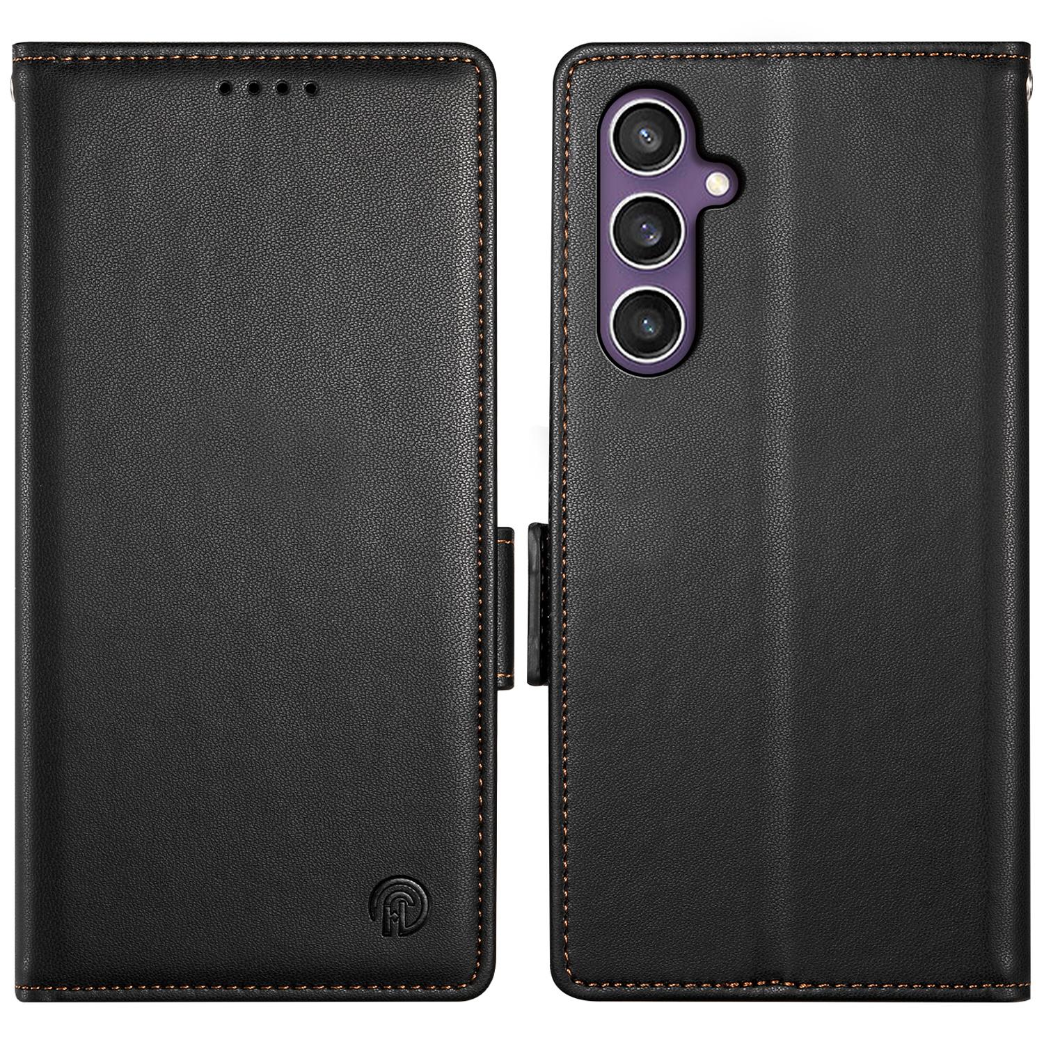 

DF-010 For Samsung Galaxy S23 FE Case Drop Protection PU Leather Stand Phone Cover Black
