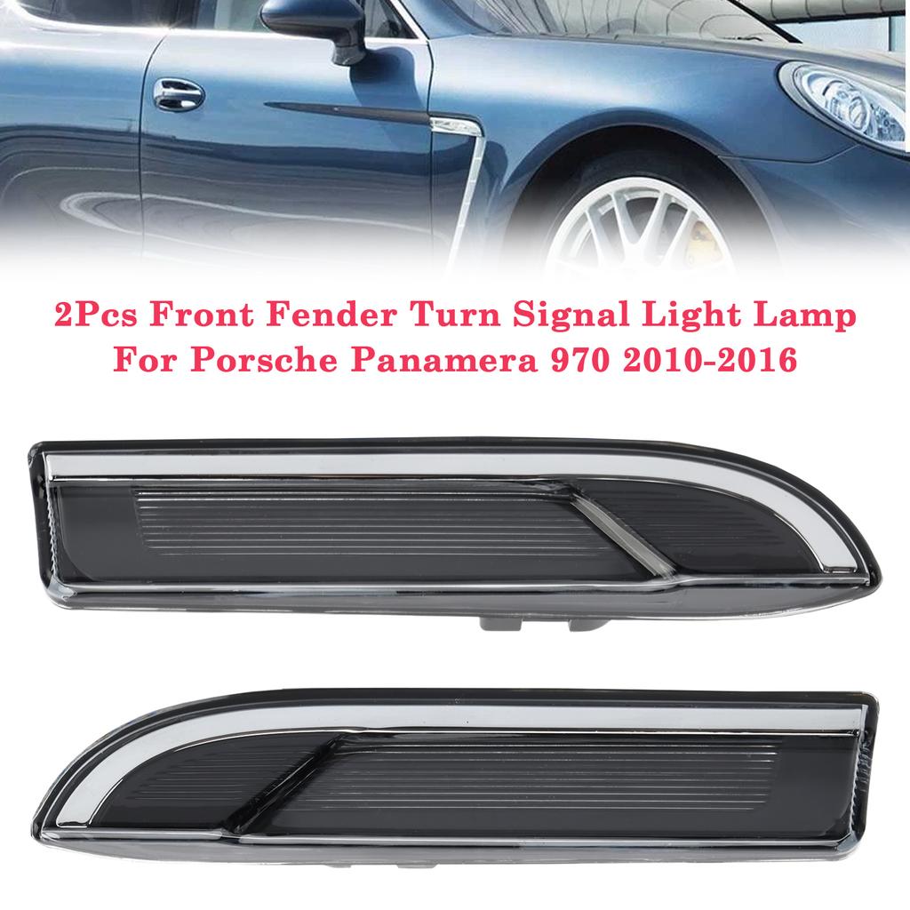 2Pcs Front Fender Turn Signal Light Lamp For Porsche Panamera 970 2010-2016